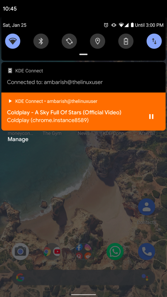 Music control in KDE Connect