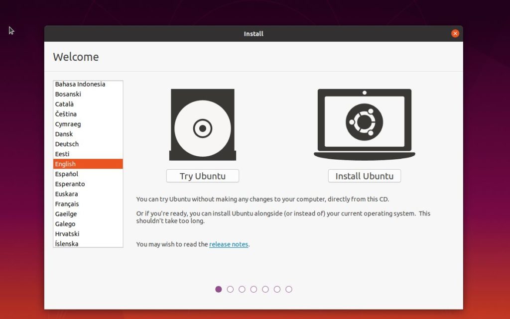 ubuntu virtualbox image installation type