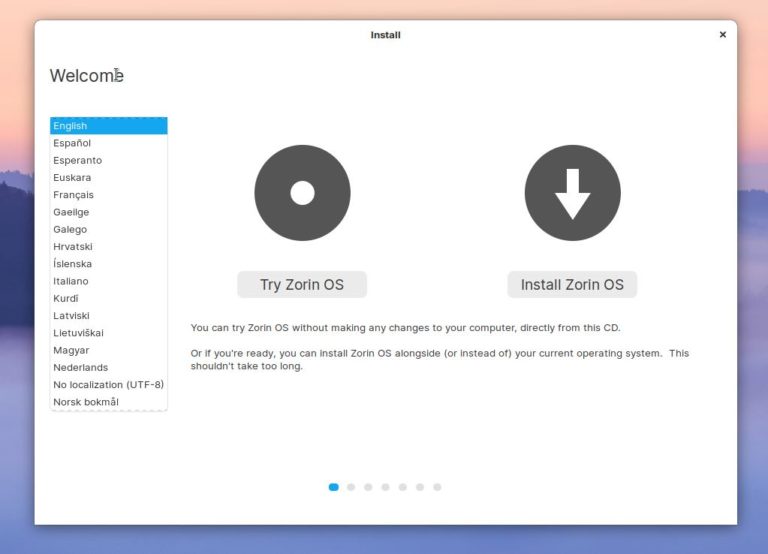 how to install zorin os from usb