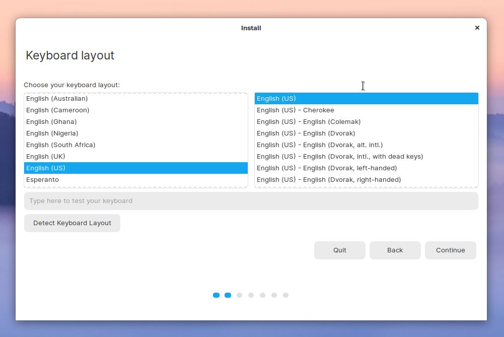 Keyboard layout