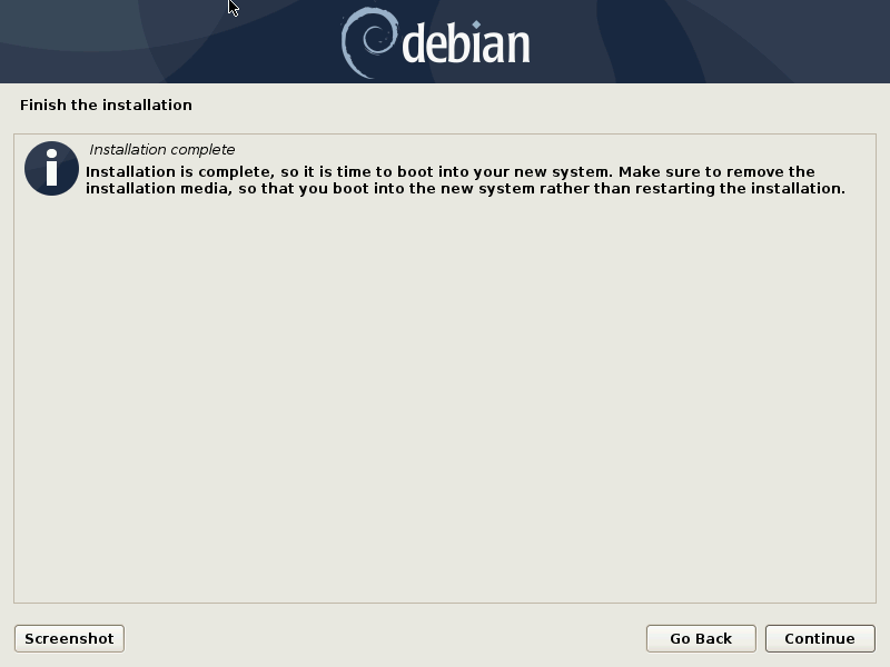 Install Debian 10 in VirtualBox - completed