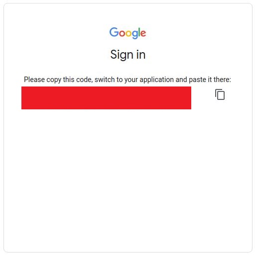Authorization for Google Drive prompt